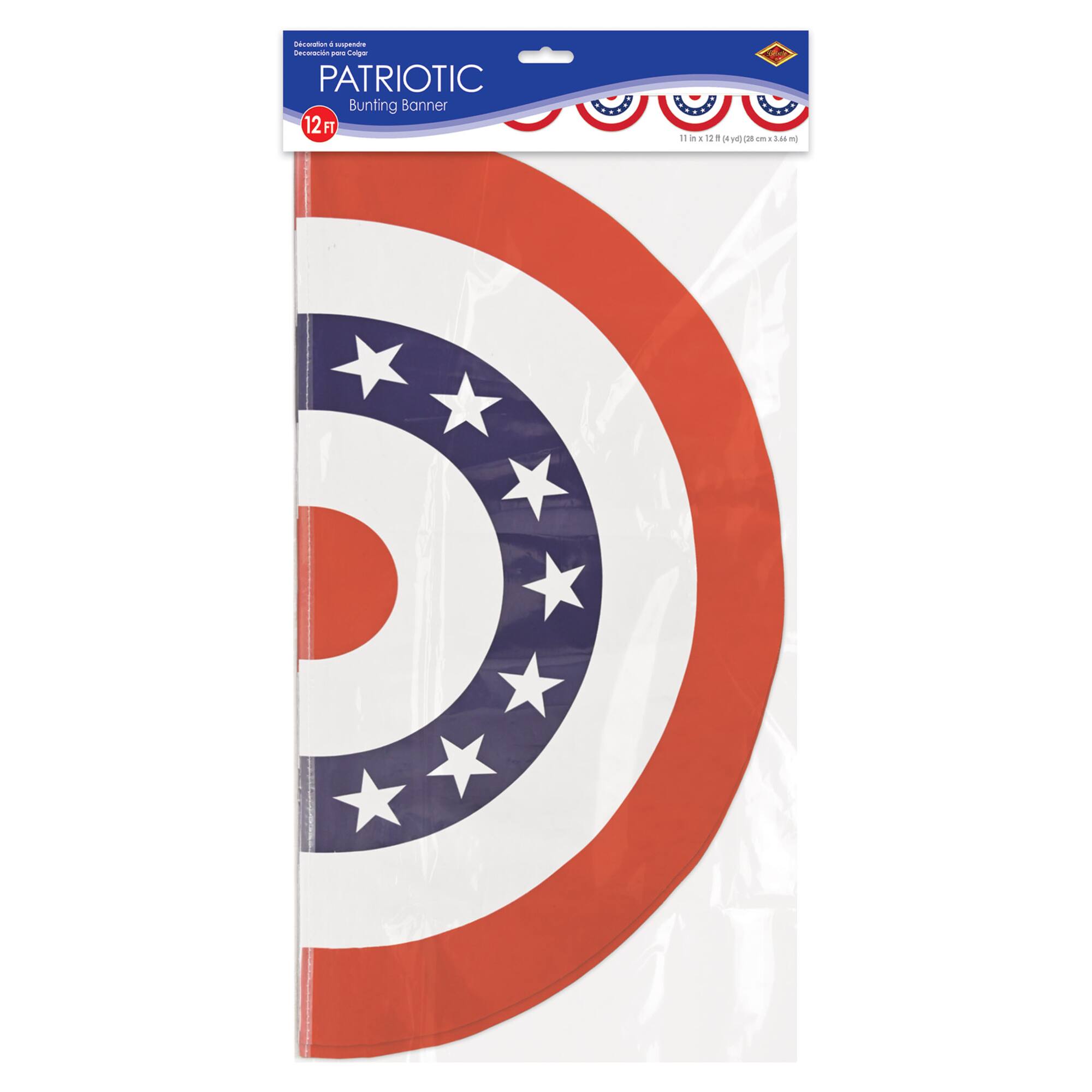 Beistle 11" x 12ft. Patriotic Bunting Banners, 2ct.